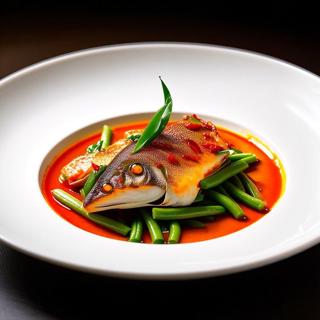 Wok-Seared Barramundi with Spicy Thai Red Curry and Green Beans Wok-Seared Barramundi with Spicy Thai Red Curry and Green Beans