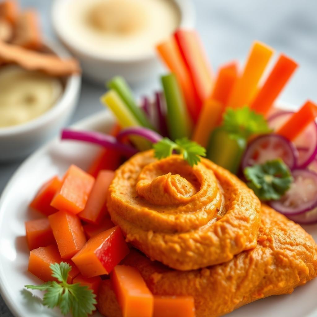 Spiced Sweet Potato Hummus with Vegetable Crudités Spiced Sweet Potato Hummus with Vegetable Crudités