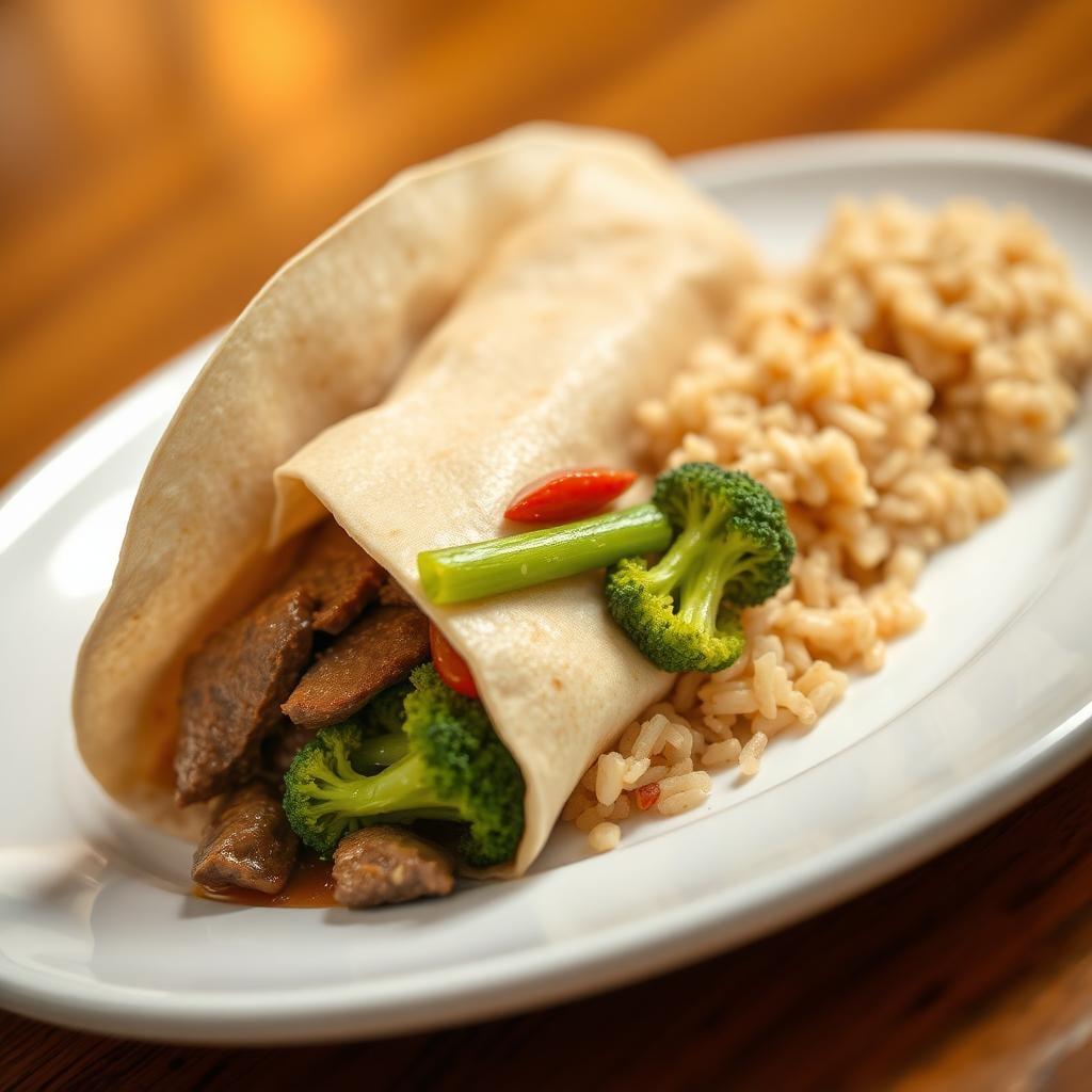 Chinese Takeout Beef & Broccoli Burrito Chinese Takeout Beef & Broccoli Burrito