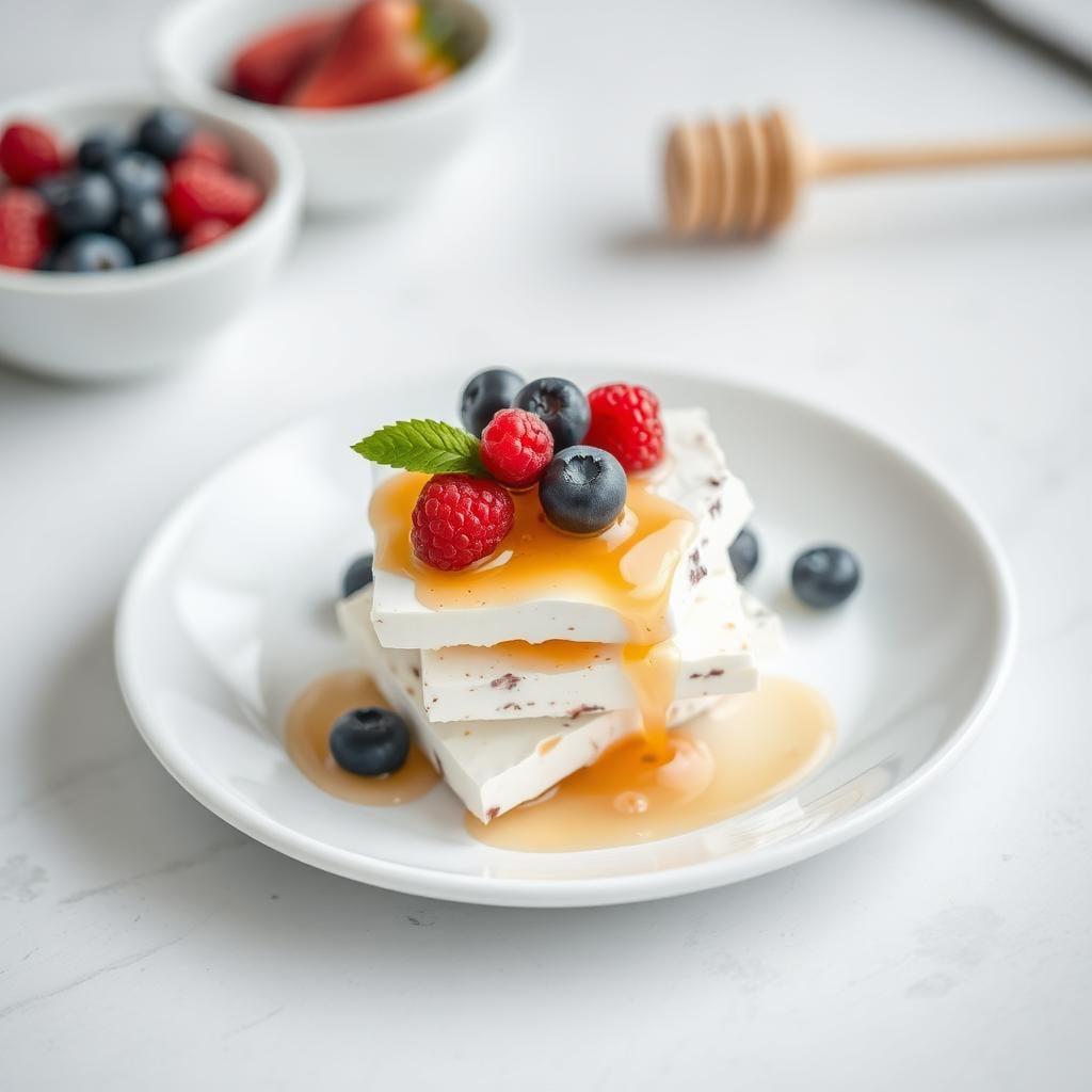 Greek Yogurt Bark with Honey & Berries Greek Yogurt Bark with Honey & Berries