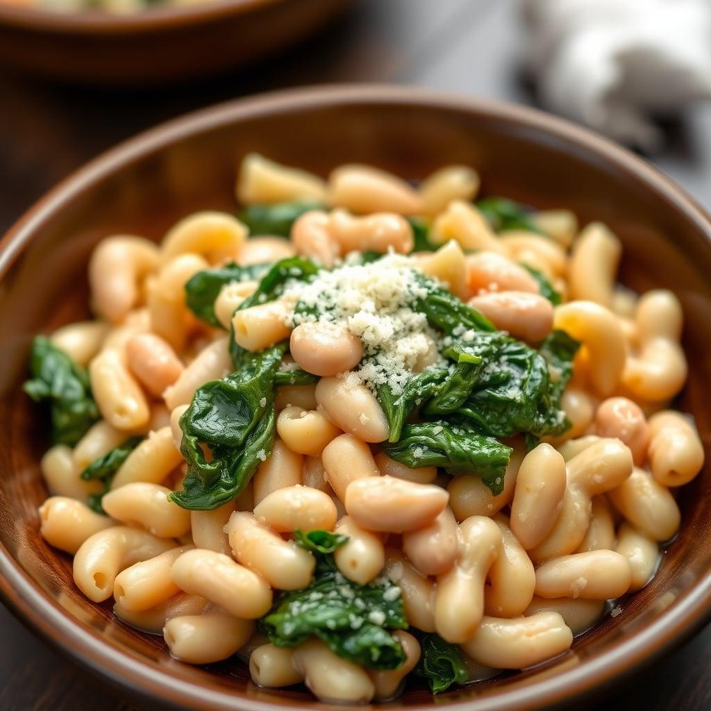 Creamy Alfredo White Bean and Spinach Pasta Creamy Alfredo White Bean and Spinach Pasta