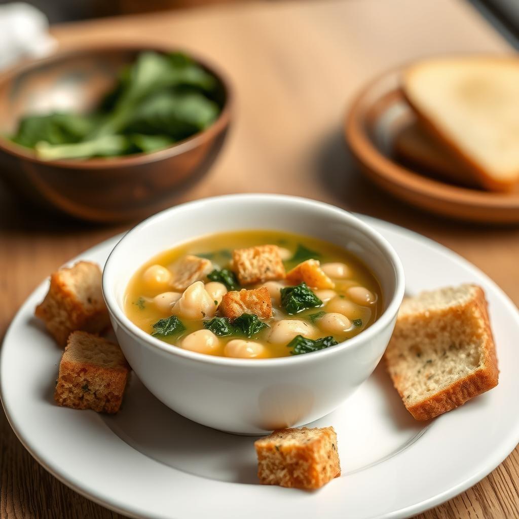 Tuscan White Bean and Kale Soup with Herb Croutons Tuscan White Bean and Kale Soup with Herb Croutons