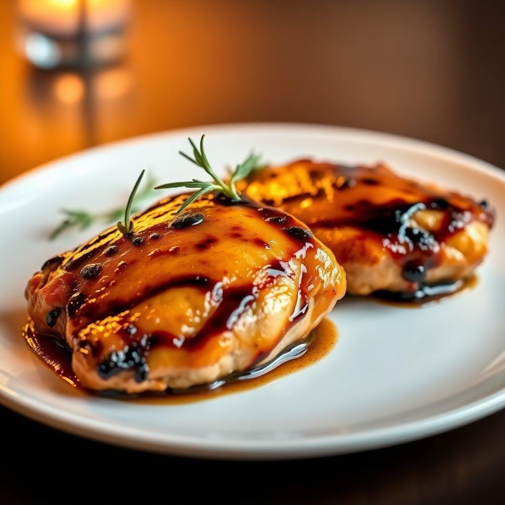 Maple-Balsamic Glazed Chicken Thighs with Roasted Butternut Squash and Rosemary Brown Butter