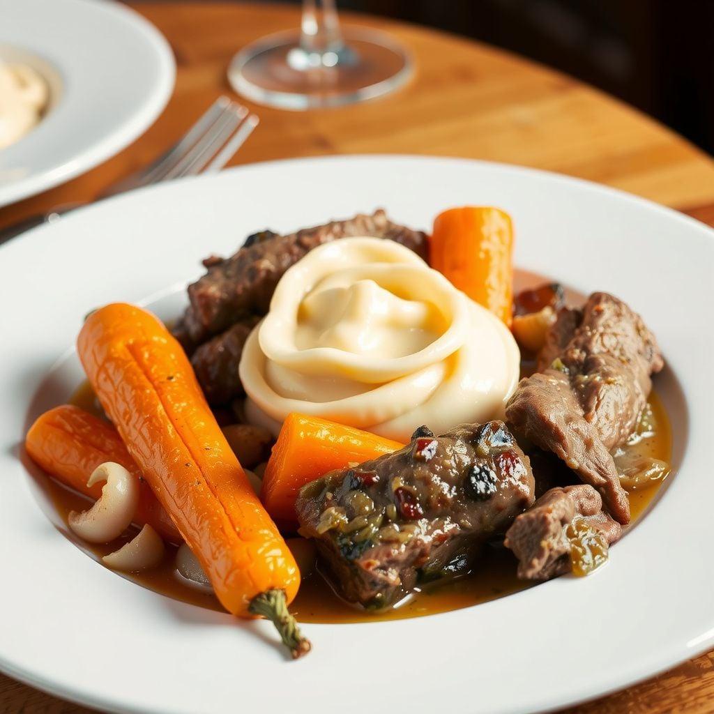 Austrian Beef Goulash with Buttered Spätzle and Roasted Carrots Austrian Beef Goulash with Buttered Spätzle and Roasted Carrots