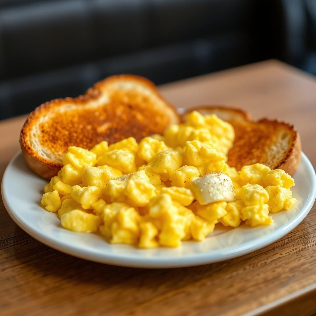 Classic Cheese Scramble with Buttered Toast Classic Cheese Scramble with Buttered Toast