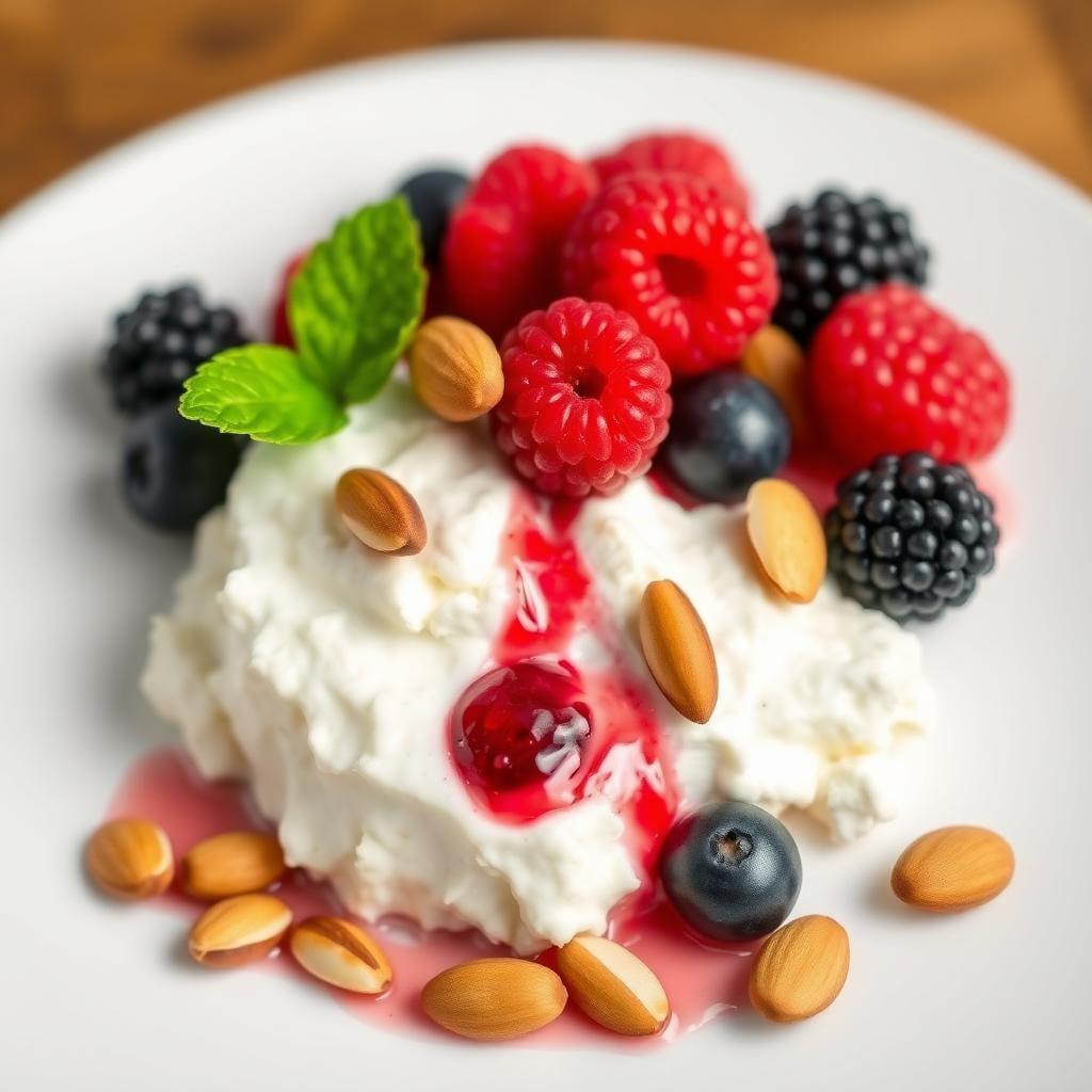 Cottage Cheese with Berries and Almonds Cottage Cheese with Berries and Almonds