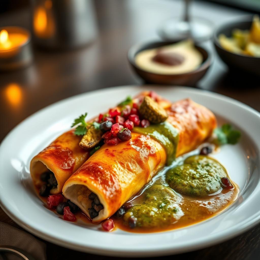 Smoky Black Bean Enchiladas with Homemade Salsa Verde Smoky Black Bean Enchiladas with Homemade Salsa Verde