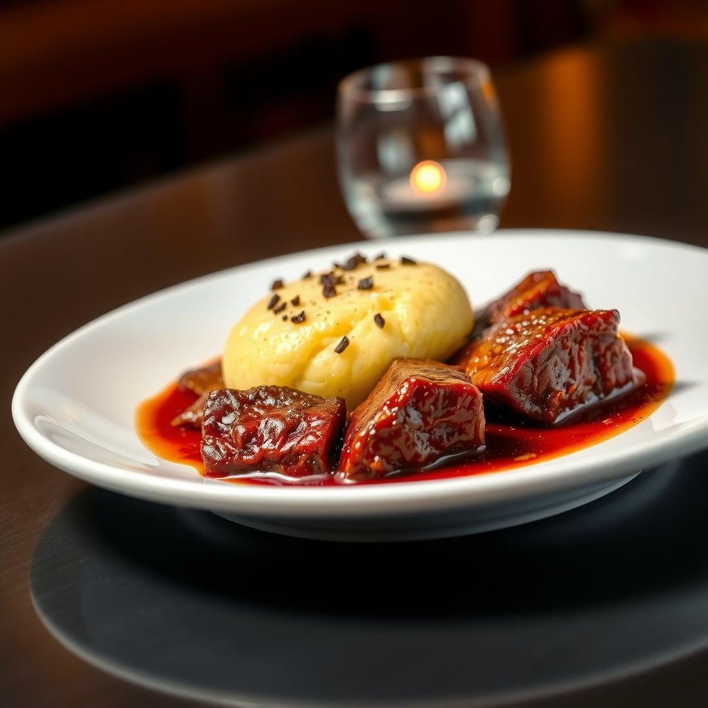 Red Wine Braised Beef Cheeks with Creamy Polenta Red Wine Braised Beef Cheeks with Creamy Polenta