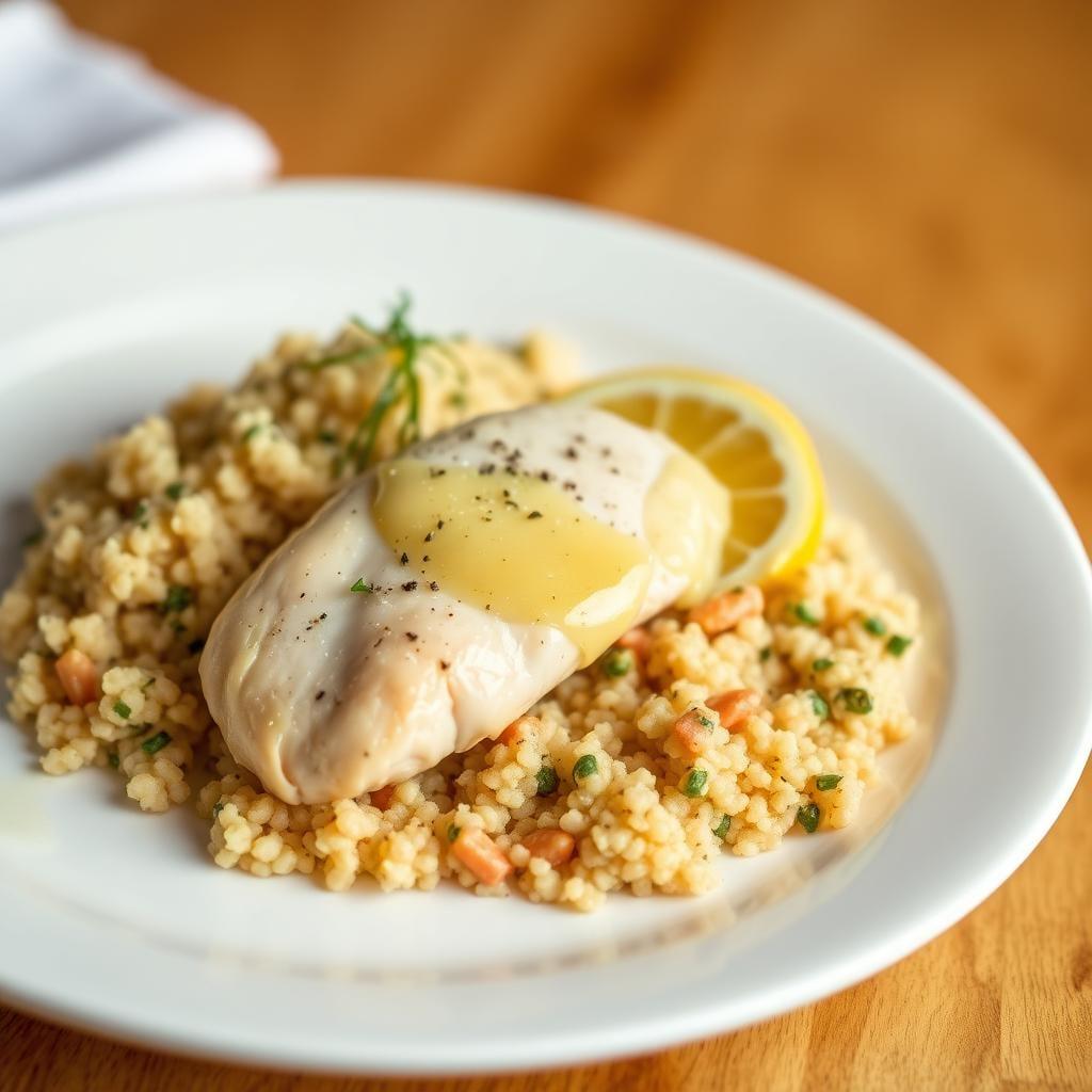 Lemon Garlic Butter Chicken with Herbed Couscous Lemon Garlic Butter Chicken with Herbed Couscous