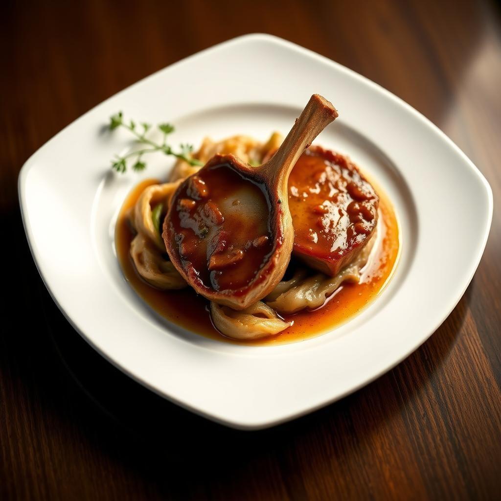 Honey-Mustard Glazed Pork Chops with Braised Cabbage Honey-Mustard Glazed Pork Chops with Braised Cabbage