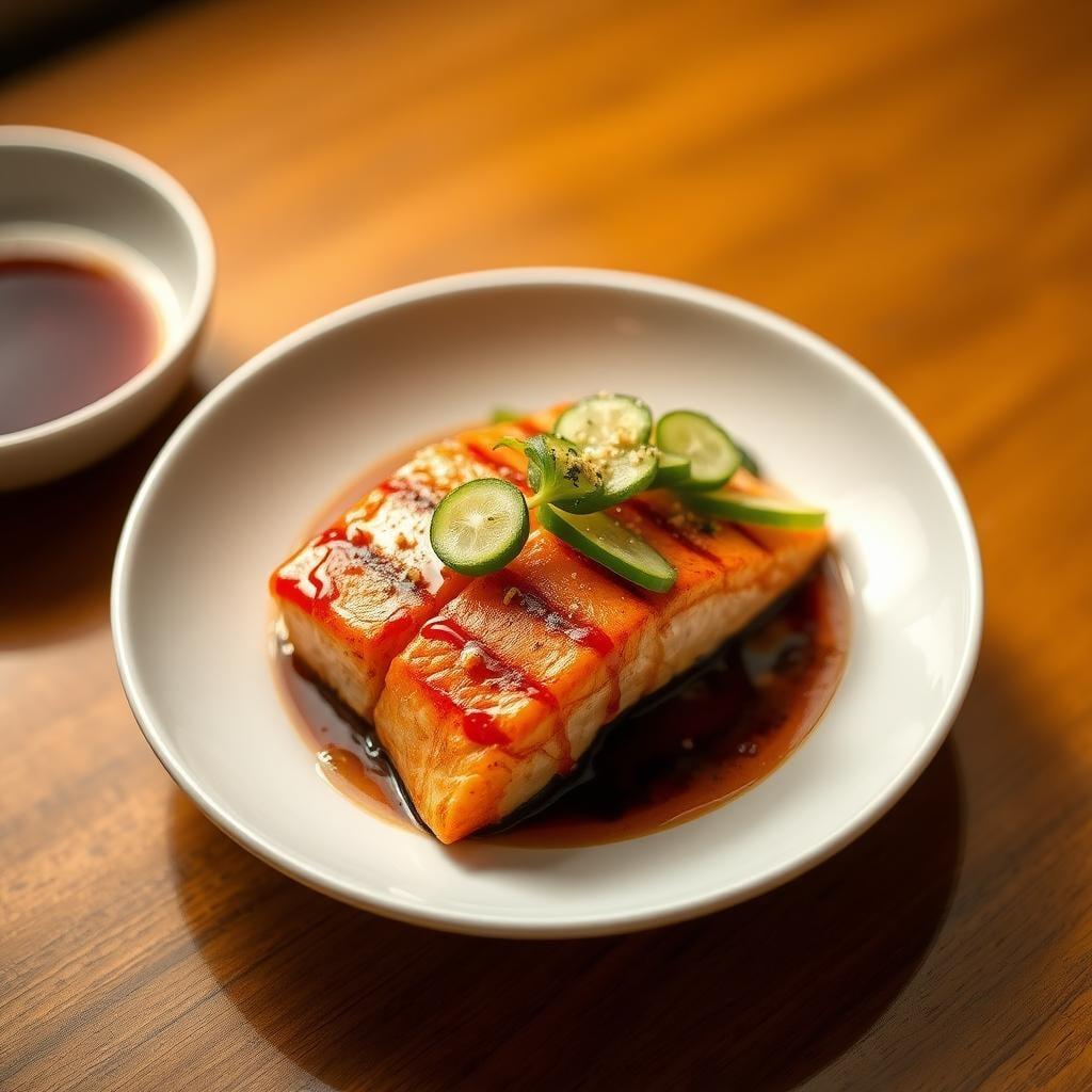 Miso Glazed Salmon with Sesame Cucumber Salad Miso Glazed Salmon with Sesame Cucumber Salad
