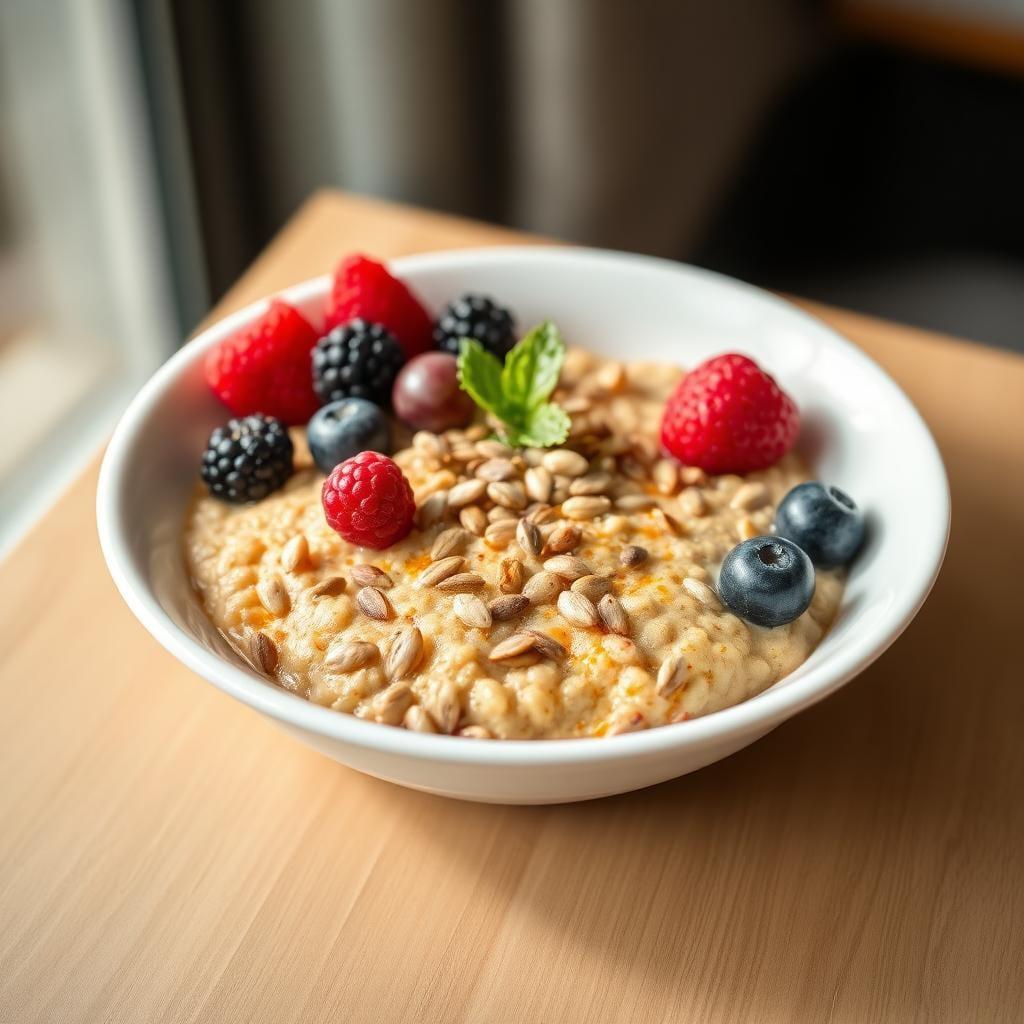 Whole Grain Breakfast Porridge with Berries & Seeds Whole Grain Breakfast Porridge with Berries & Seeds