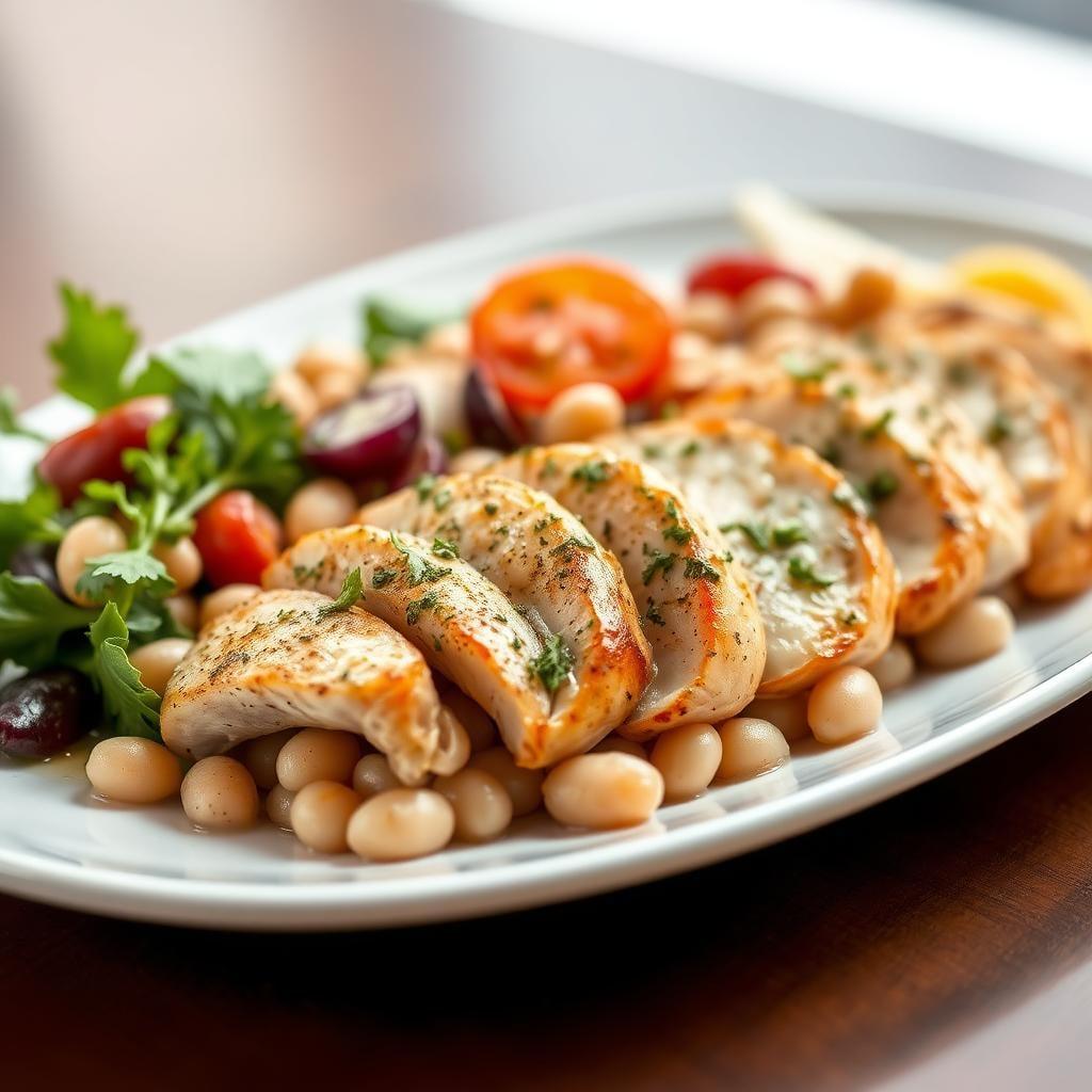 Mediterranean Chicken and White Bean Salad with Lemon Herb Vinaigrette