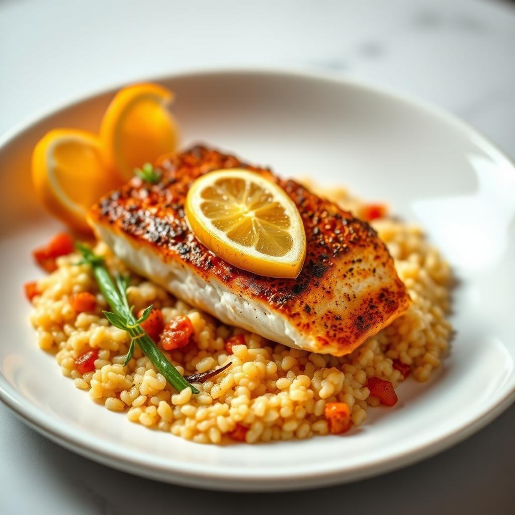 Moroccan Spiced Cod with Citrus Couscous Moroccan Spiced Cod with Citrus Couscous