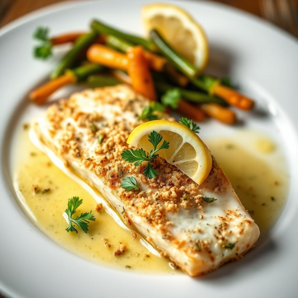 Herb-Crusted Baked Tilapia with Lemon Butter Sauce Herb-Crusted Baked Tilapia with Lemon Butter Sauce