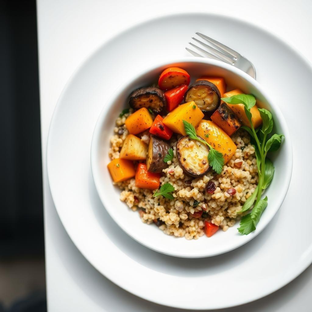 Mediterranean Quinoa Bowl with Roasted Vegetables Mediterranean Quinoa Bowl with Roasted Vegetables
