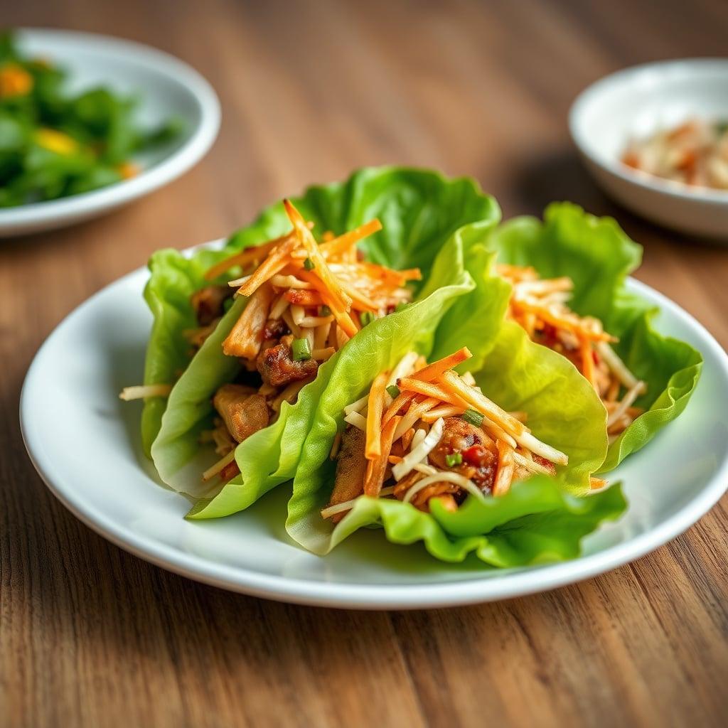 Chinese Five-Spice Duck Lettuce Cups with Hoisin Slaw