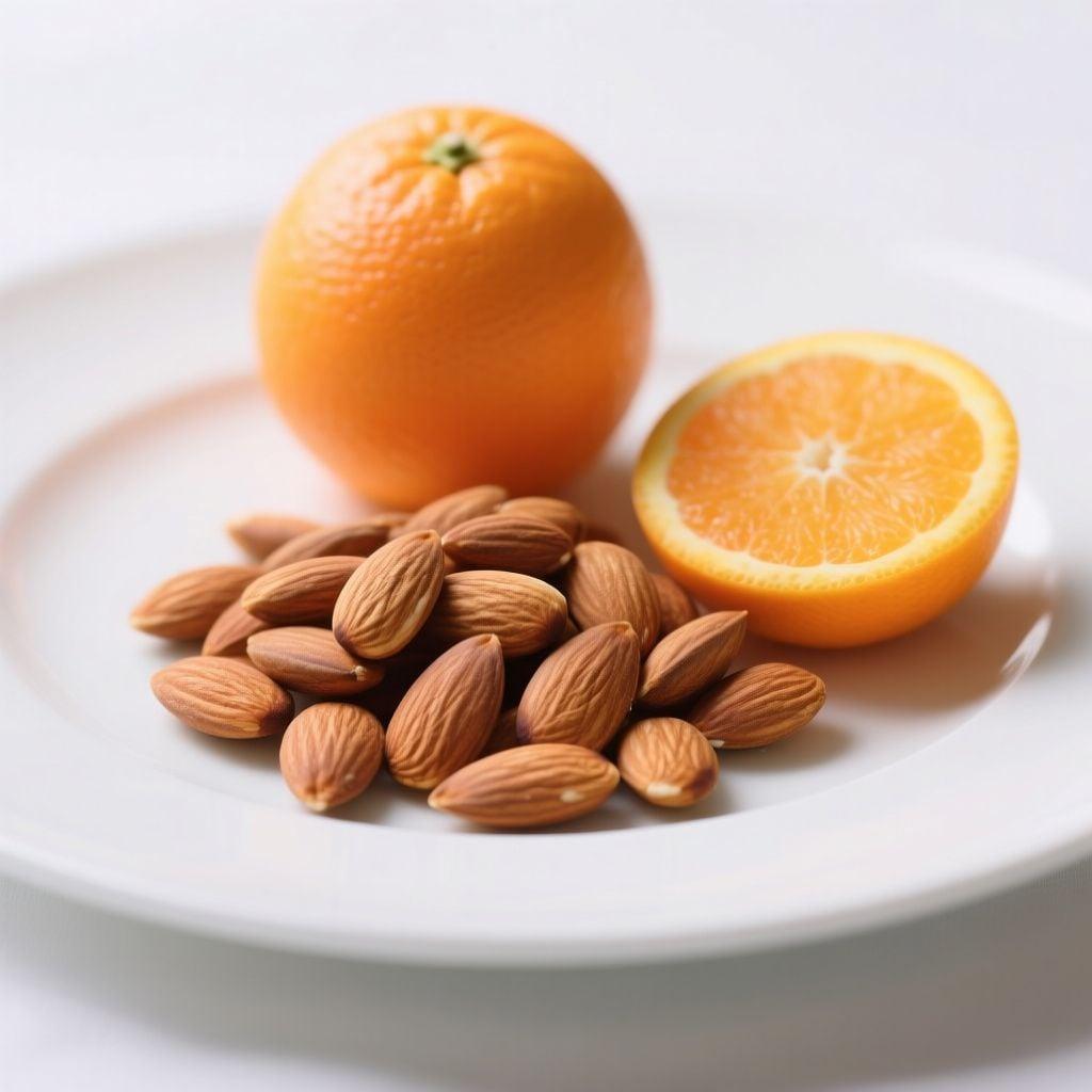 Handful of Almonds and an Orange Handful of Almonds and an Orange