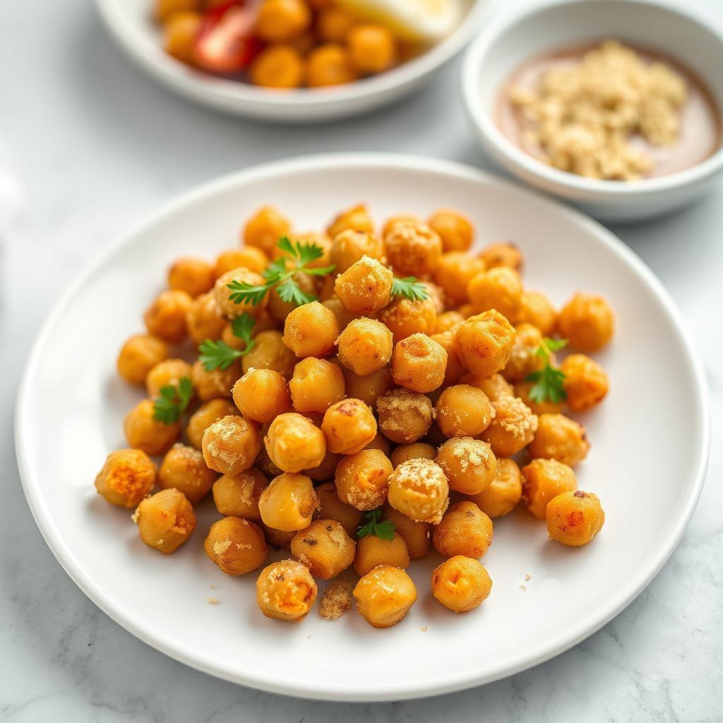 Crispy Roasted Chickpea Snack with Nutritional Yeast Crispy Roasted Chickpea Snack with Nutritional Yeast