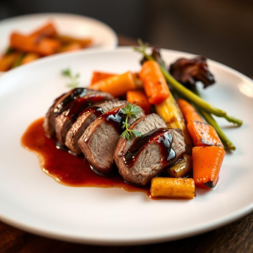Balsamic Glazed Pork Tenderloin with Roasted Vegetables
