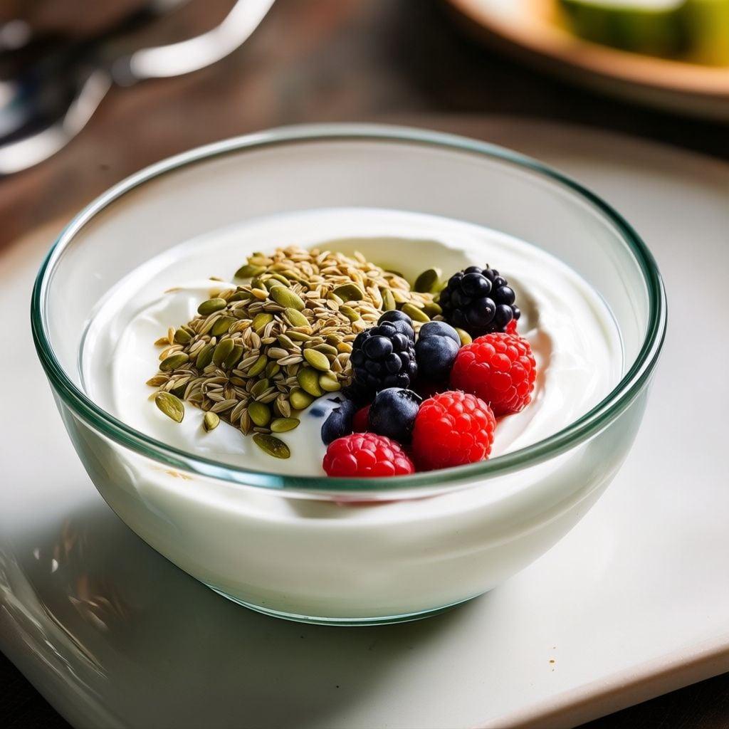 Greek Yogurt Power Bowl with Hemp Hearts and Berries Greek Yogurt Power Bowl with Hemp Hearts and Berries