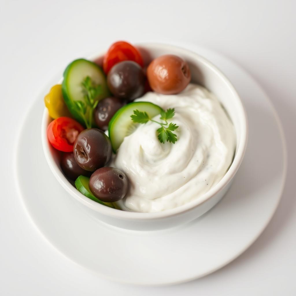 Savory Greek Yogurt Bowl with Cucumber and Olives Savory Greek Yogurt Bowl with Cucumber and Olives