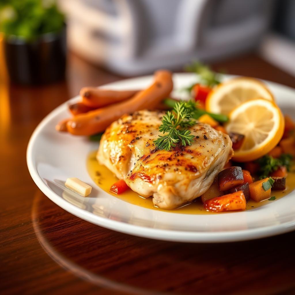 Lemon-Garlic Roasted Chicken Thighs with Seasonal Vegetables Lemon-Garlic Roasted Chicken Thighs with Seasonal Vegetables