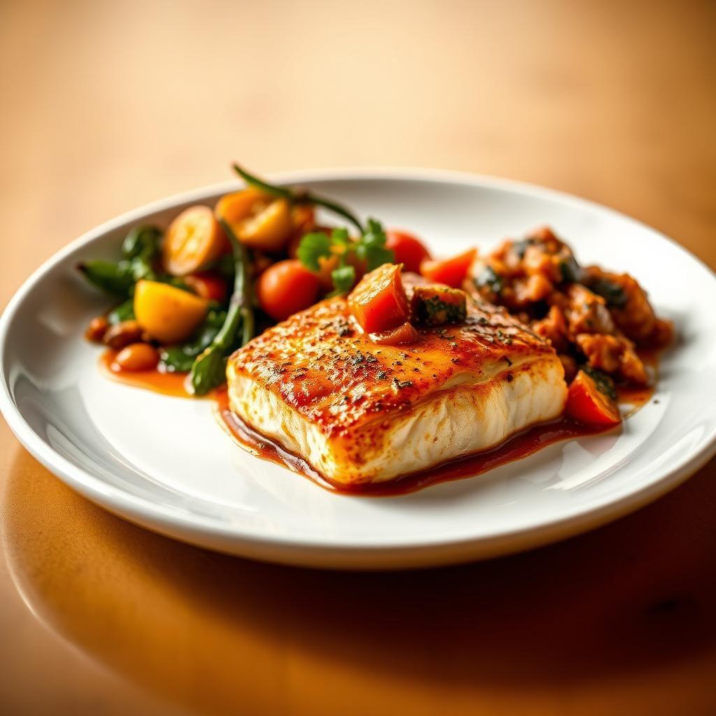 Moroccan Spiced Cod with Vegetable Tagine Moroccan Spiced Cod with Vegetable Tagine