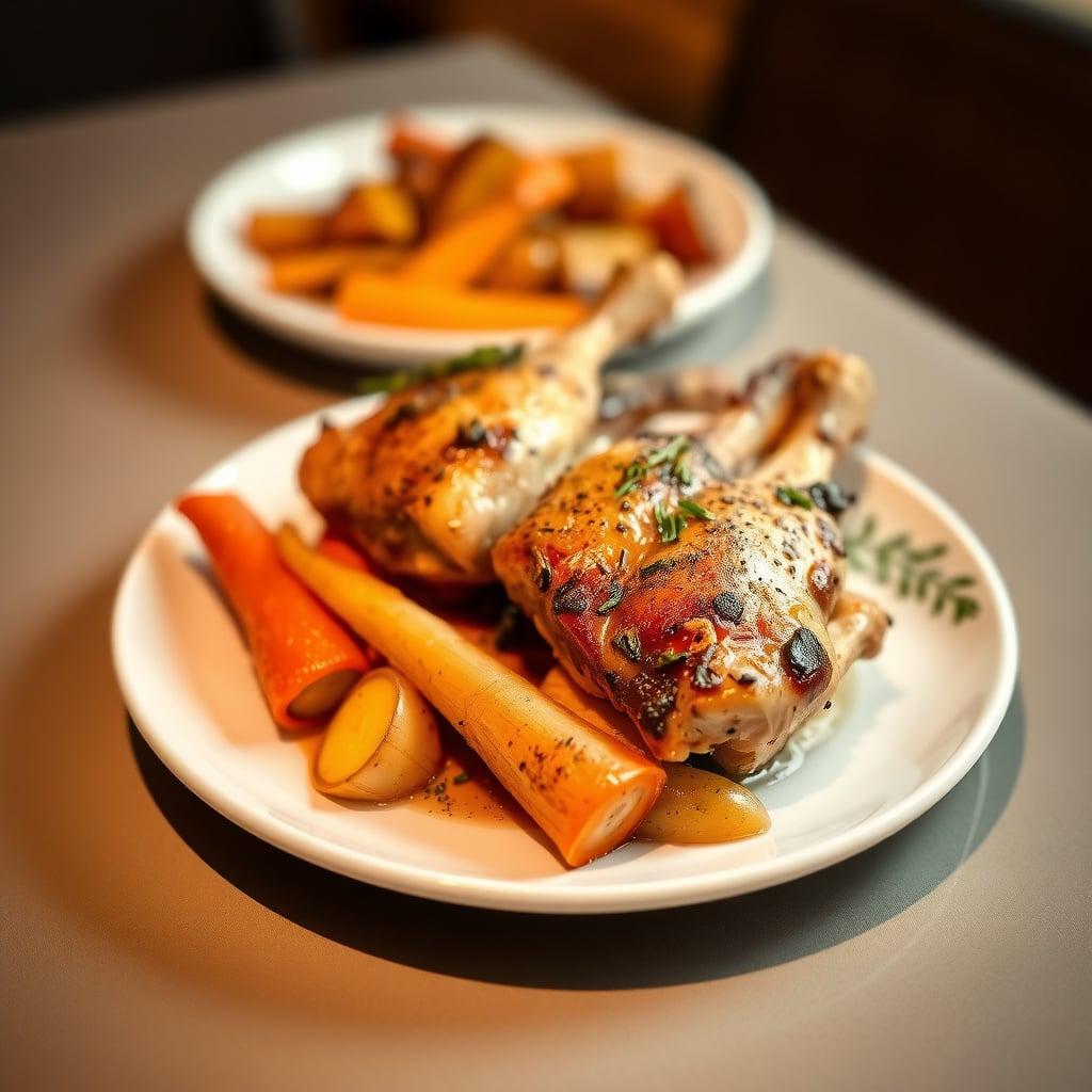 Scalable Herb-Roasted Chicken Thighs with Root Vegetables Scalable Herb-Roasted Chicken Thighs with Root Vegetables