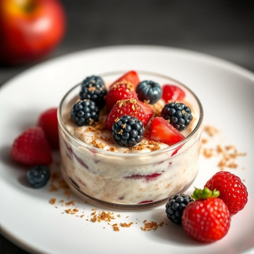 Maple Cinnamon Overnight Oats with Fresh Berries Maple Cinnamon Overnight Oats with Fresh Berries