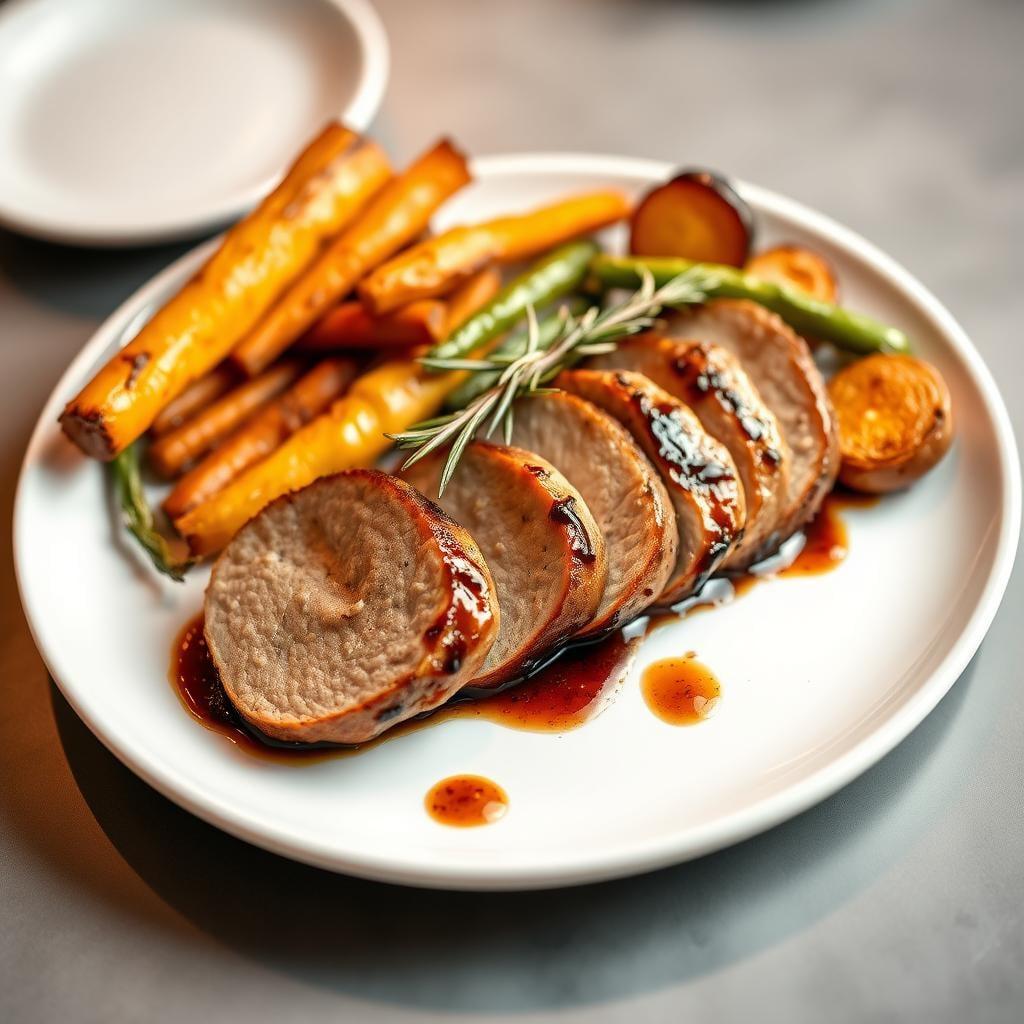 Rosemary Balsamic Pork Tenderloin with Roasted Vegetables Rosemary Balsamic Pork Tenderloin with Roasted Vegetables