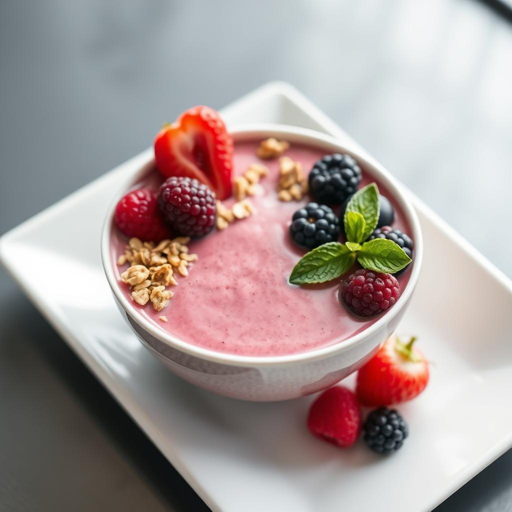 Berry Protein Smoothie Bowl with Granola Topping