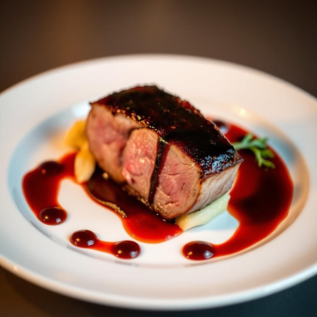 Seared Duck Breast with Cherry-Port Reduction & Roasted Fennel Seared Duck Breast with Cherry-Port Reduction & Roasted Fennel