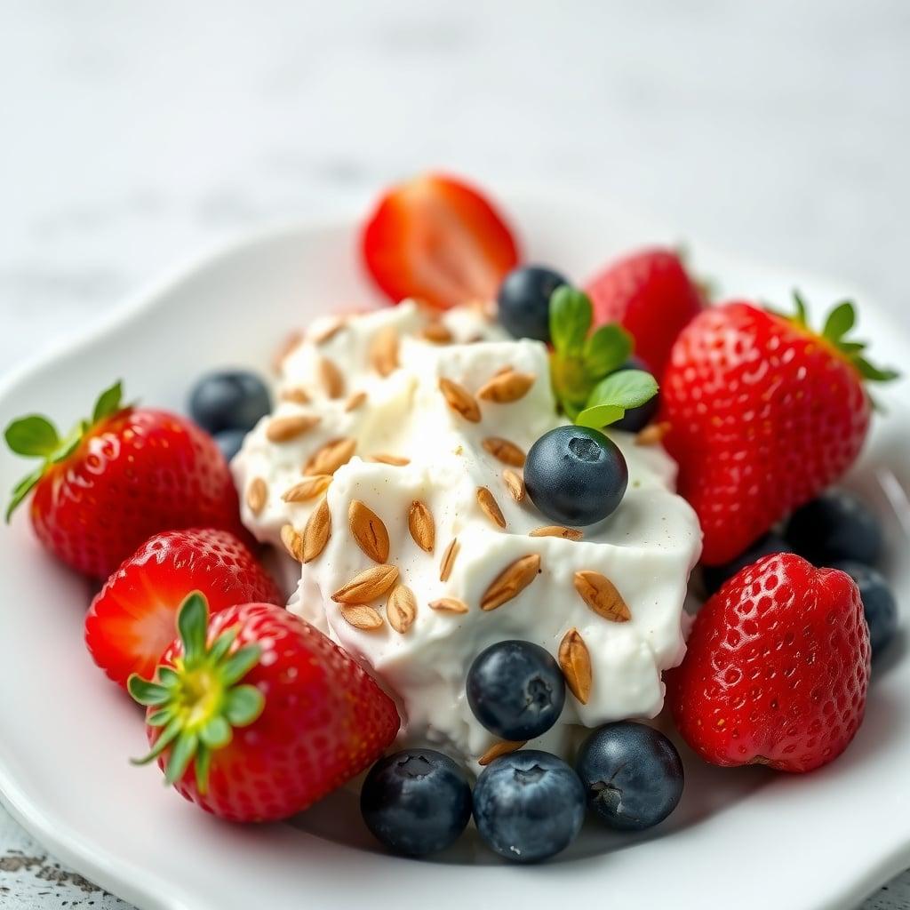 Cinnamon-Vanilla Cottage Cheese Bowl with Toasted Seeds and Berries Cinnamon-Vanilla Cottage Cheese Bowl with Toasted Seeds and Berries