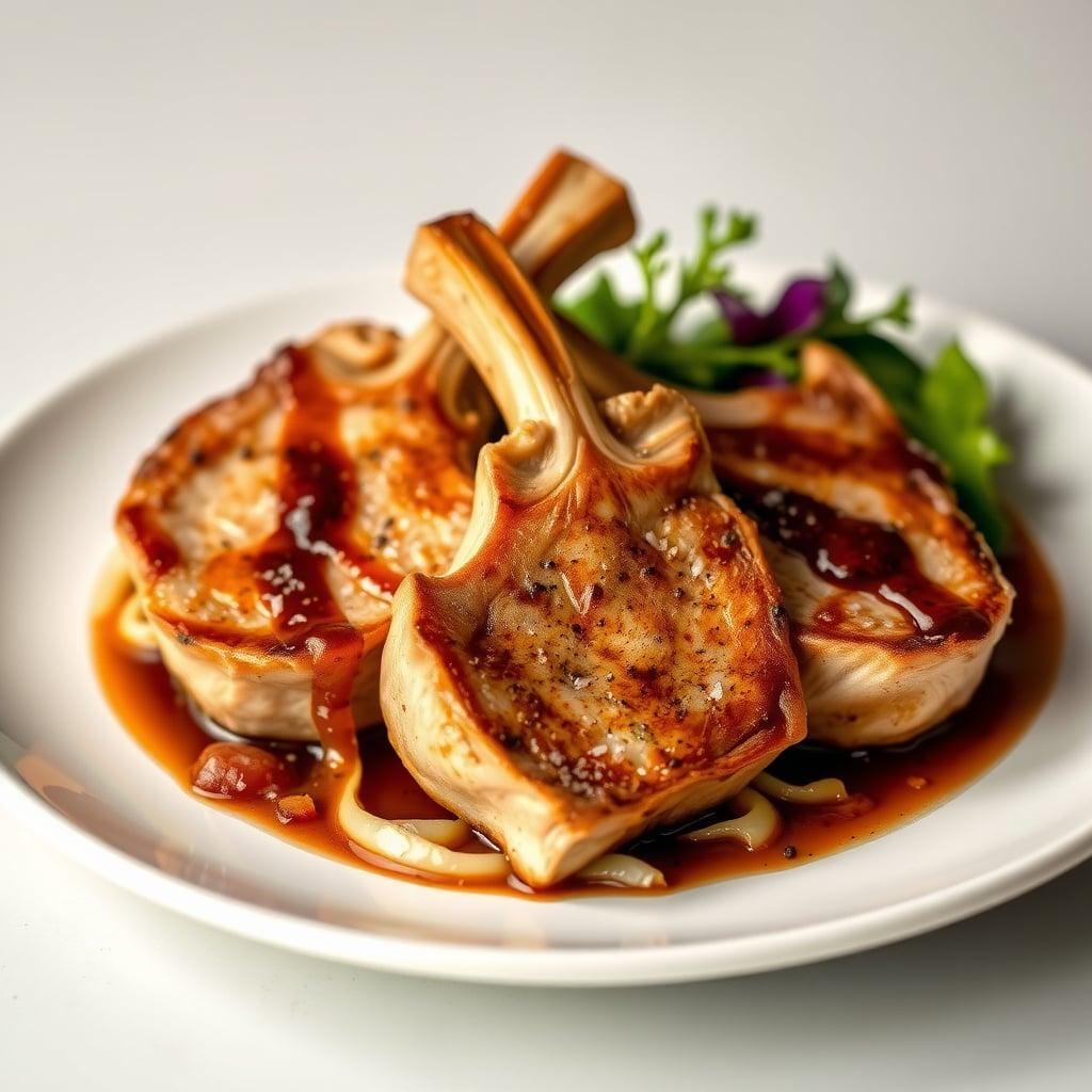 Pan-Seared Pork Chops with Balsamic-Glazed Radicchio and Pancetta Pan-Seared Pork Chops with Balsamic-Glazed Radicchio and Pancetta