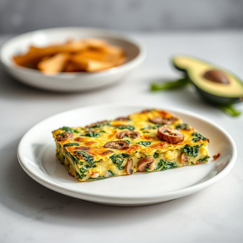 Spinach and Mushroom Protein Frittata Spinach and Mushroom Protein Frittata