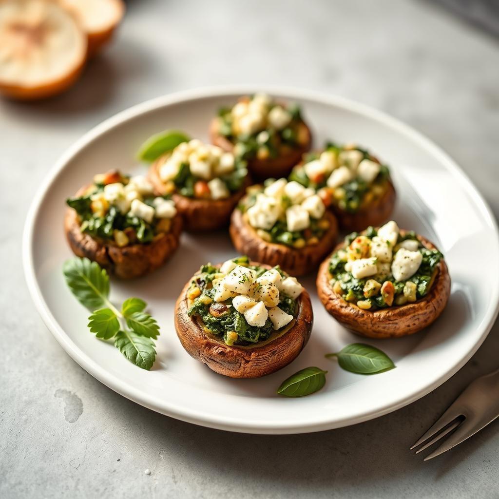 Spinach and Feta Stuffed Mushrooms Spinach and Feta Stuffed Mushrooms