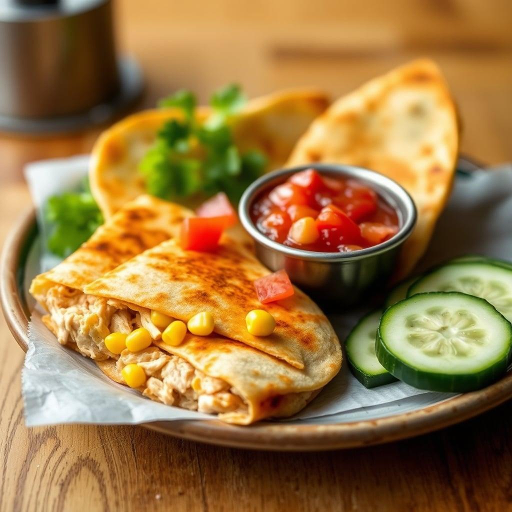 Cheesy Chicken and Sweet Corn Quesadillas Cheesy Chicken and Sweet Corn Quesadillas
