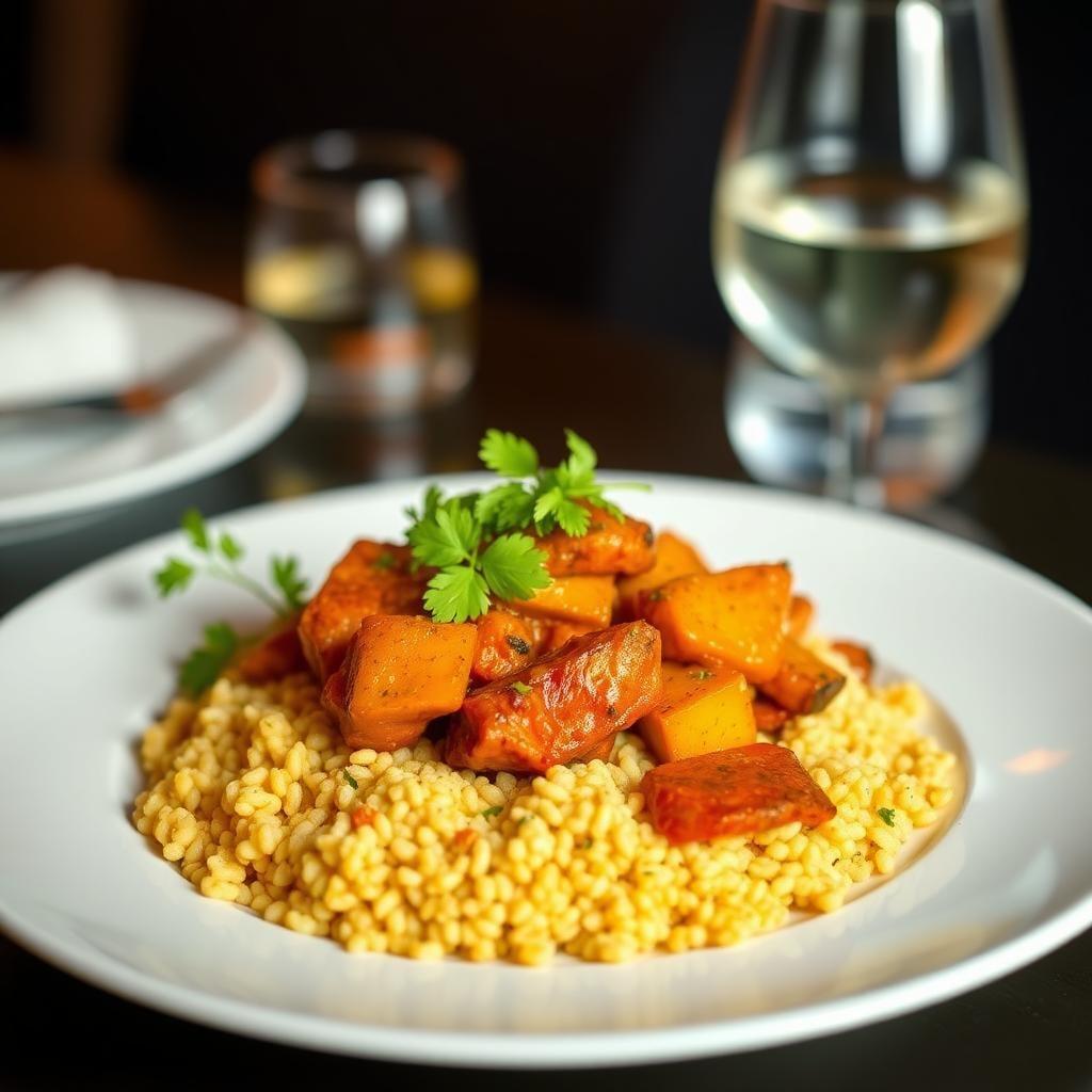 Moroccan-Spiced Vegetable Tagine with Herbed Couscous Moroccan-Spiced Vegetable Tagine with Herbed Couscous