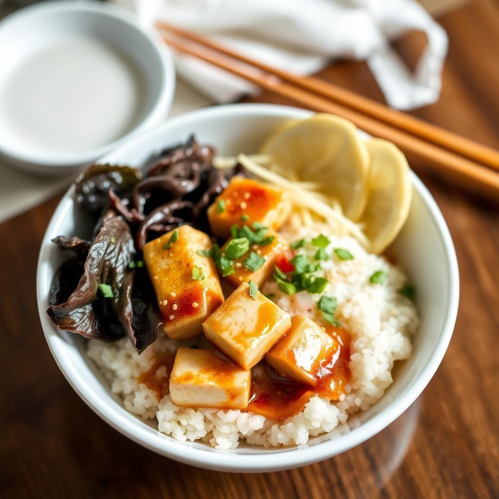 Asian-Inspired Rice Bowl with Sesame Ginger Tofu