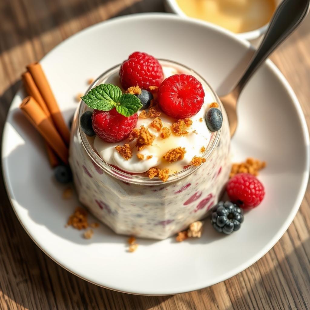 Berry Maple Overnight Oats with Cinnamon Crunch Berry Maple Overnight Oats with Cinnamon Crunch