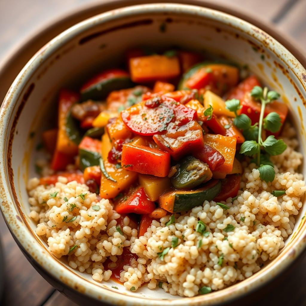 Mediterranean Ratatouille Bake with Herbed Quinoa Mediterranean Ratatouille Bake with Herbed Quinoa