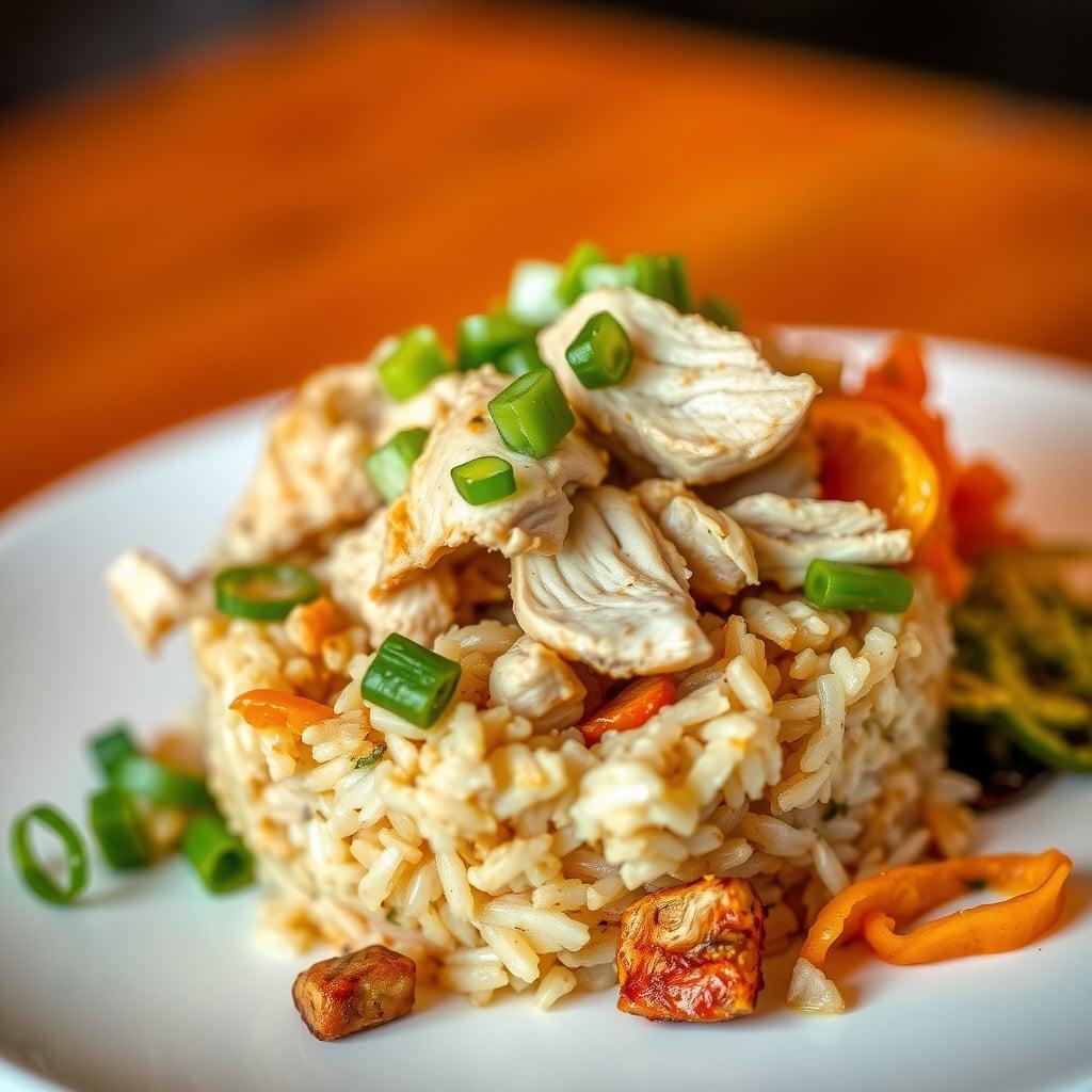 Transformed Roast Chicken & Rice Crispy Bowl with Ginger-Scallion Sauce Transformed Roast Chicken & Rice Crispy Bowl with Ginger-Scallion Sauce