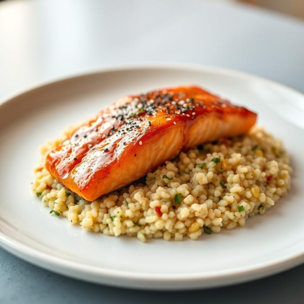 Citrus-Glazed Salmon with Herbed Couscous