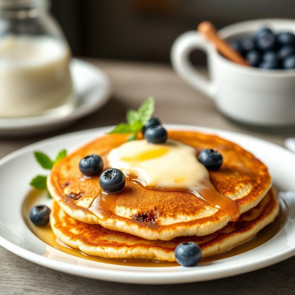 Blueberry Buttermilk Pancakes with Maple Butter Blueberry Buttermilk Pancakes with Maple Butter