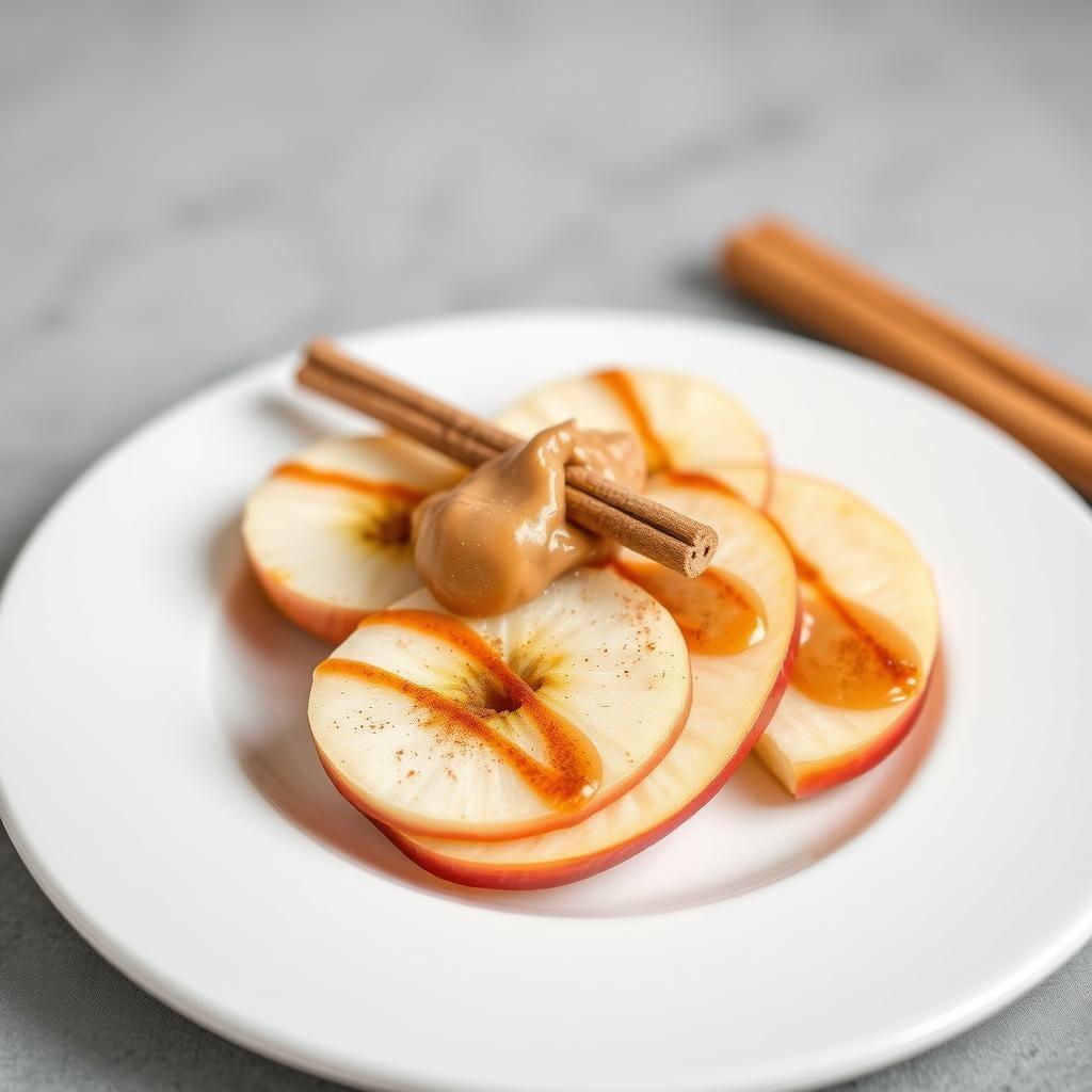 Apple Slices with Almond Butter and Cinnamon