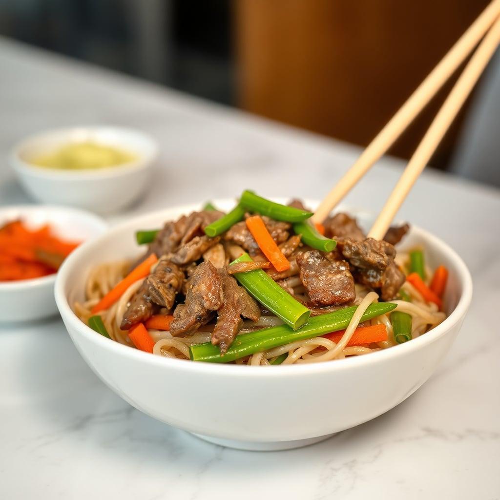 Mild Sweet Soy Beef and Udon Noodle Stir-Fry Mild Sweet Soy Beef and Udon Noodle Stir-Fry