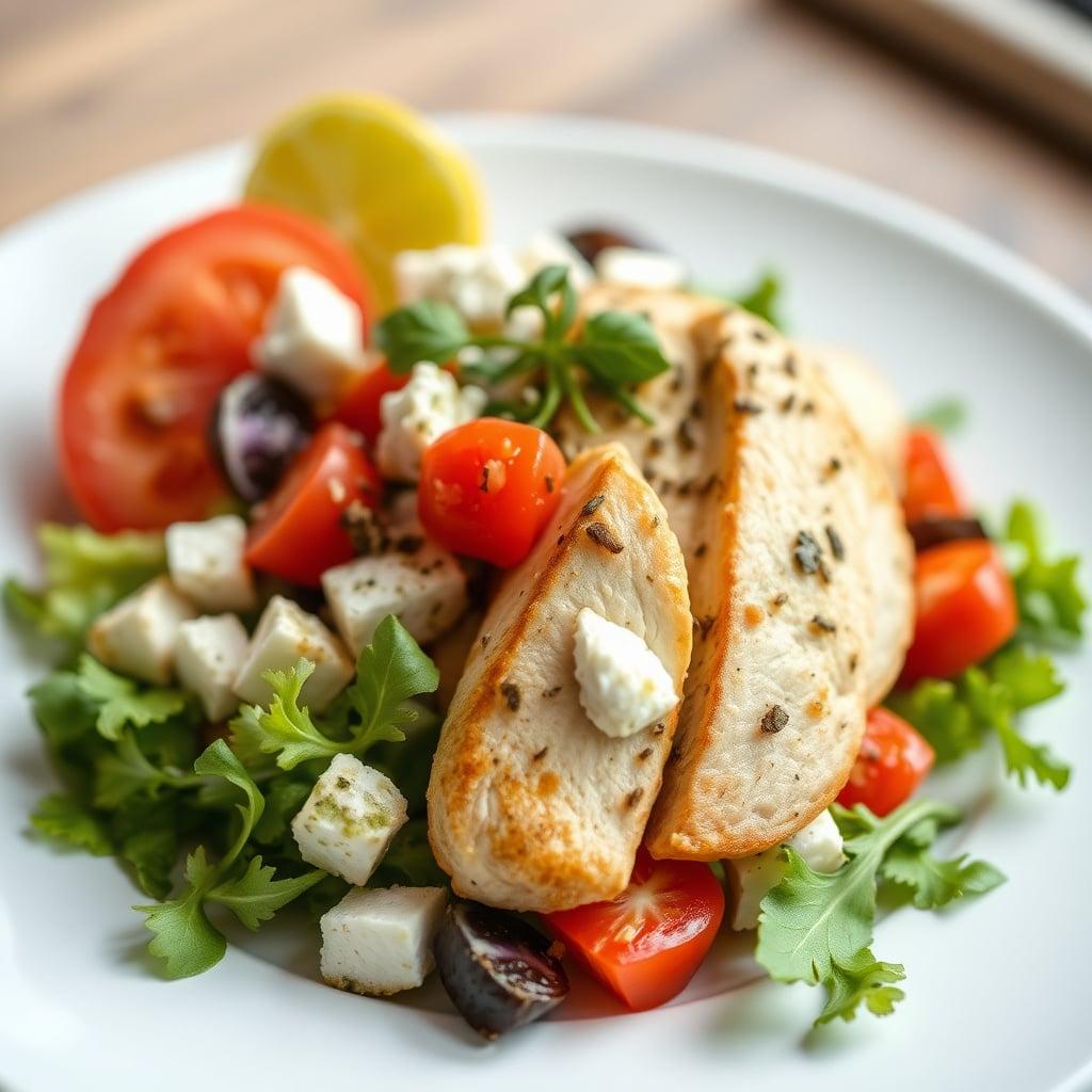 Mediterranean Chicken Salad with Feta & Herb Vinaigrette Mediterranean Chicken Salad with Feta & Herb Vinaigrette