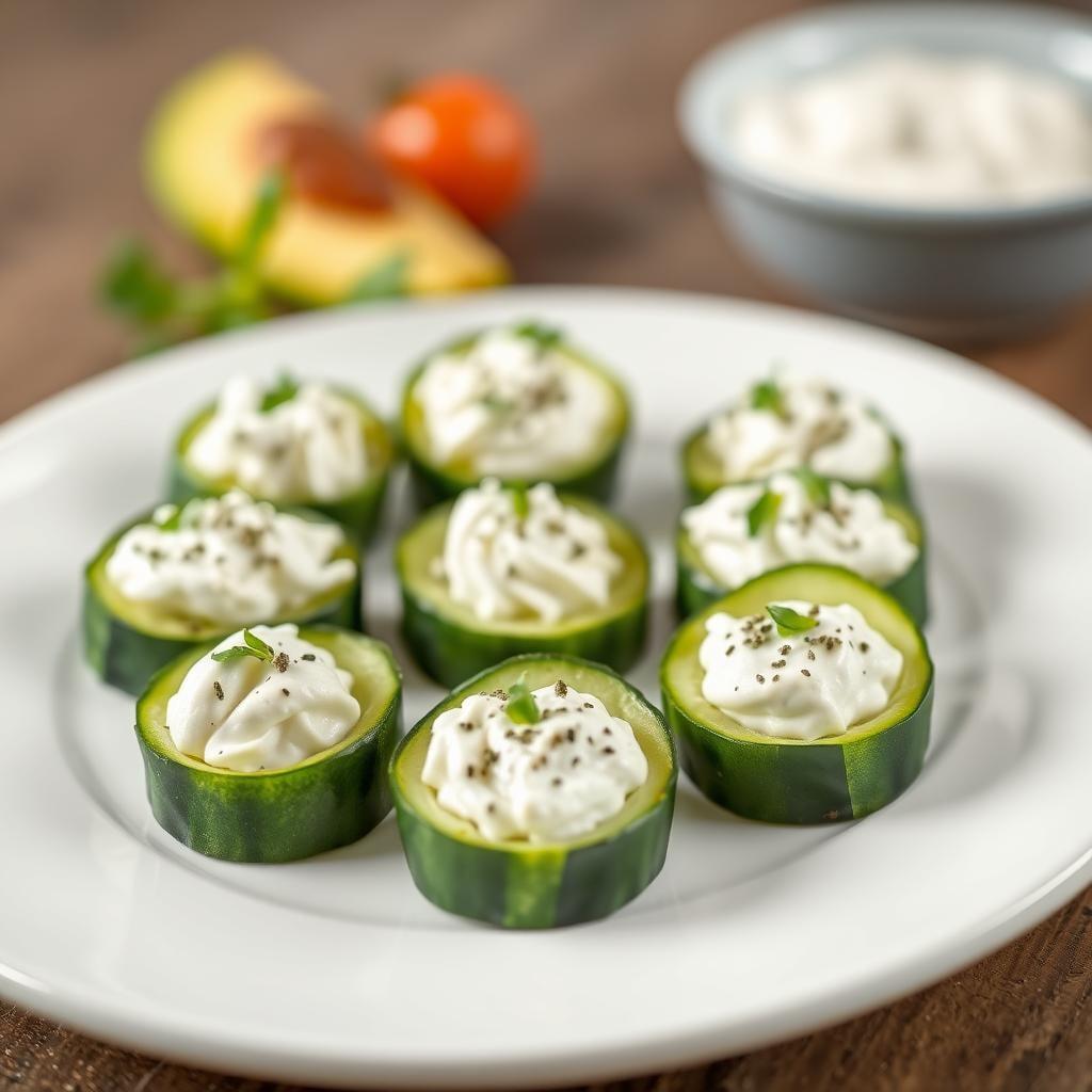 Cucumber Rounds with Herbed Cream Cheese Cucumber Rounds with Herbed Cream Cheese