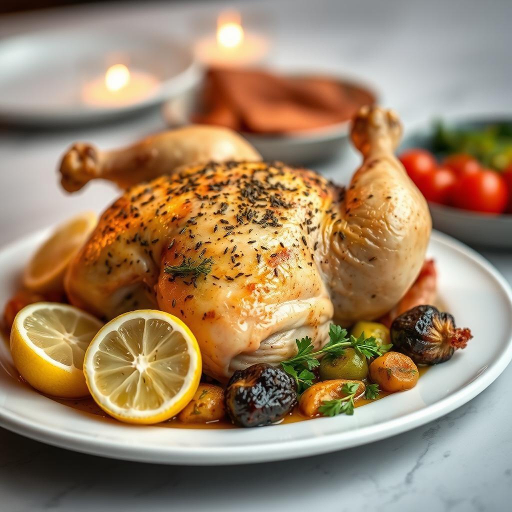 Herb-Roasted Lemon Garlic Chicken with Seasonal Vegetables Herb-Roasted Lemon Garlic Chicken with Seasonal Vegetables